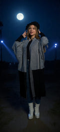 hooded cardigan